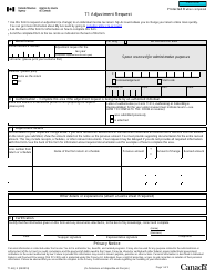 Form T1-ADJ T1 Adjustment Request - Canada