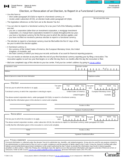 Form T1296  Printable Pdf