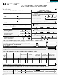Document preview: Form T1262 Part XIII.2 Tax Return for Non-resident's Investments in Canadian Mutual Funds - Canada