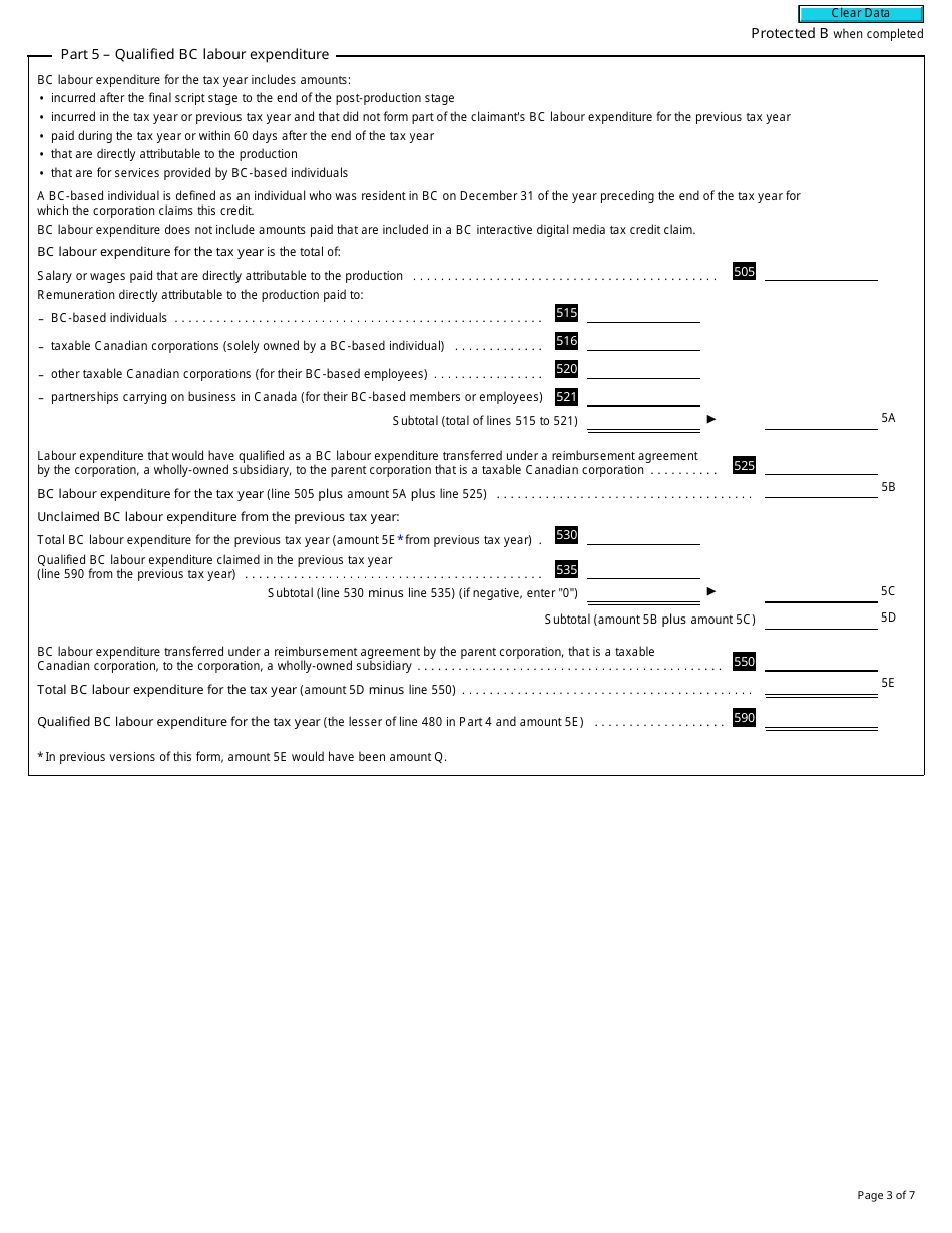 Form T1196 British Columbia Film and Television Tax Credit (2018 and Later Tax Years) - Canada, Page 3