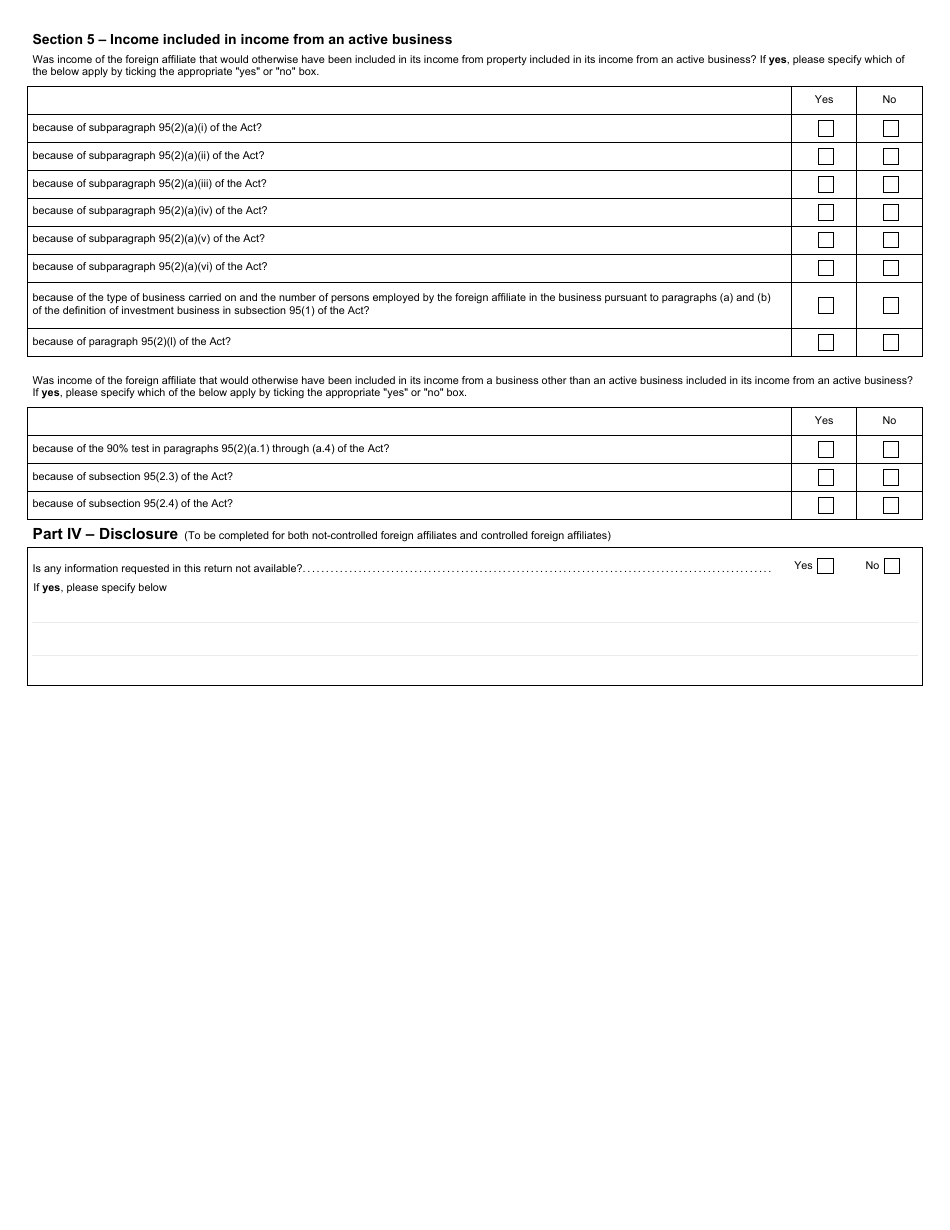 Form T1134 Information Return Relating to Controlled and Not-Controlled Foreign Affiliates (2011 and Later Taxation Years) - Canada, Page 6