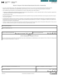 Document preview: Form T108 Waiver in Respect of the Normal Determination Period for a Partnership - Canada