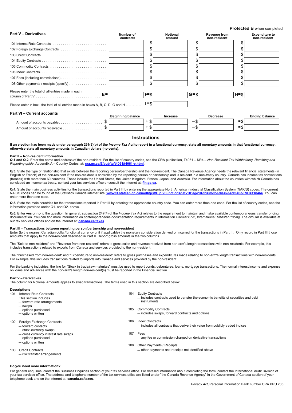 Form T106 Information Return of Non-arms Length Transactions With Non-residents - Canada, Page 4