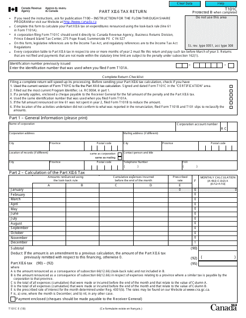 Form T101C Part XII. 6 Tax Return - Canada