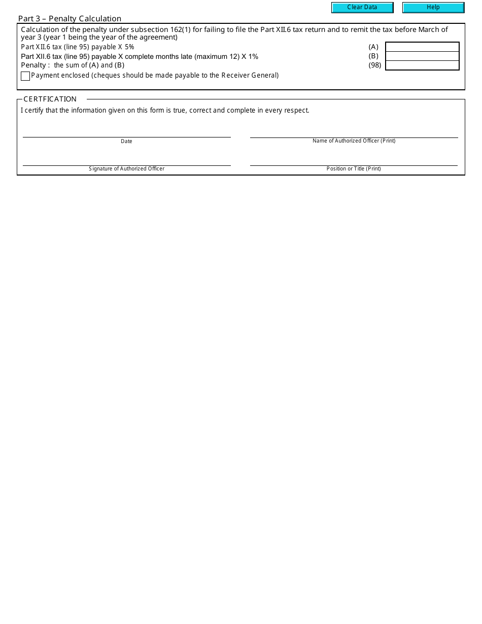 Form T101C Part XII. 6 Tax Return - Canada, Page 2
