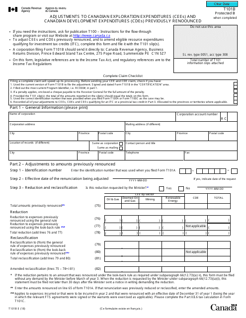 Form T101B  Printable Pdf