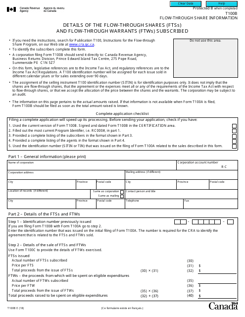 Form T100B  Printable Pdf