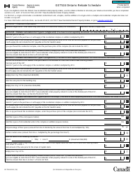 Form RC7524-ON Gst524 Ontario Rebate Schedule - Canada