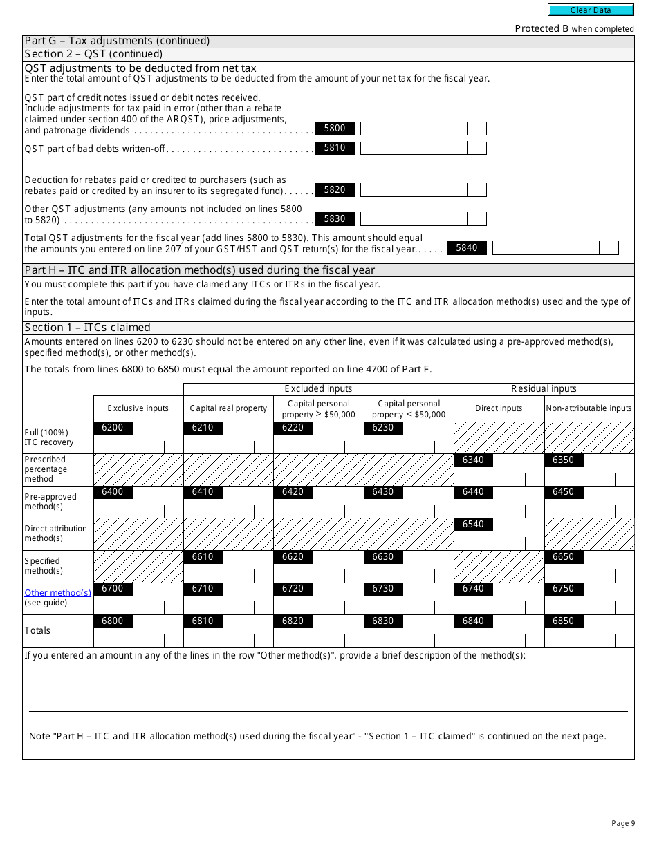 Form RC7291 Fill Out, Sign Online and Download Fillable PDF, Canada