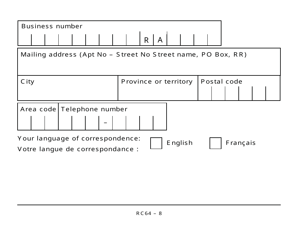 Form RC64 Childrens Special Allowances - Large Print - Canada, Page 8