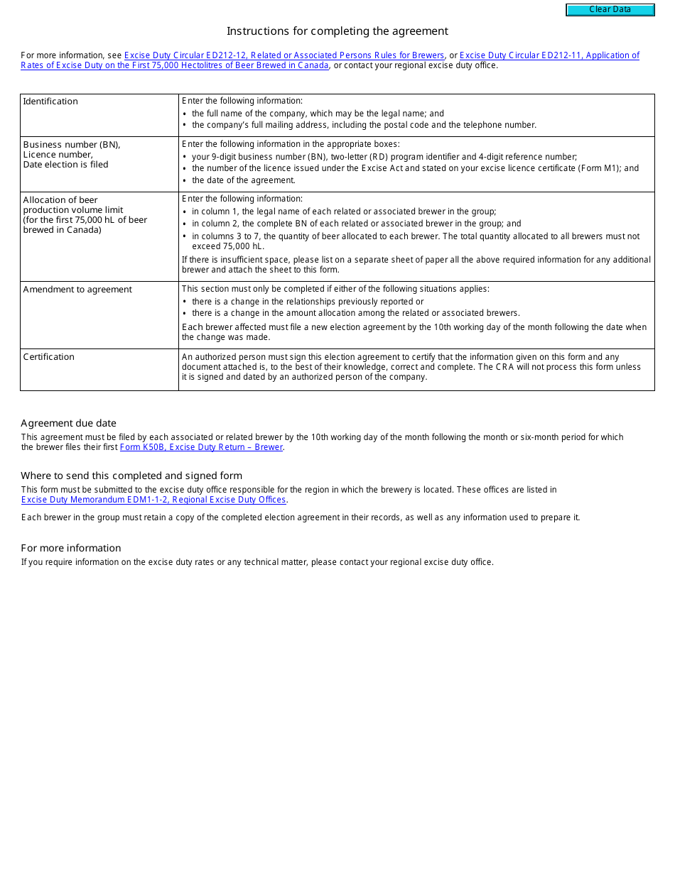 Form RC627 Agreement Among Related or Associated Brewers for the Allocation of Production Volume Limits - Canada, Page 2