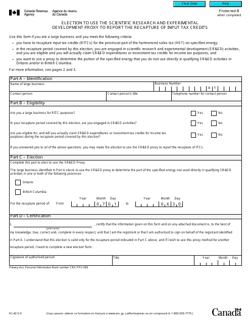 Form RC4613  Printable Pdf