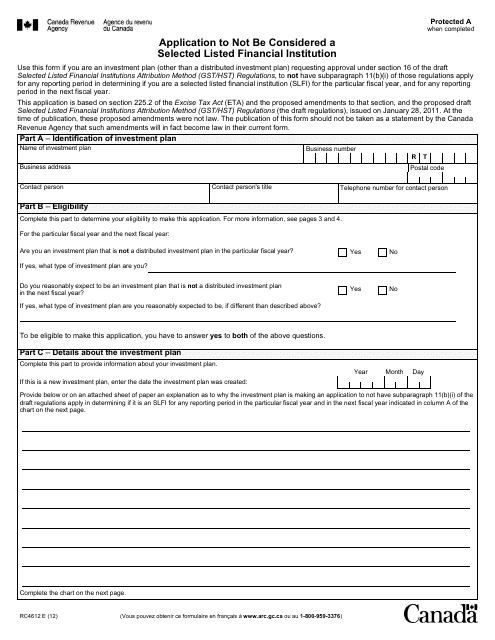 Form RC4612  Printable Pdf