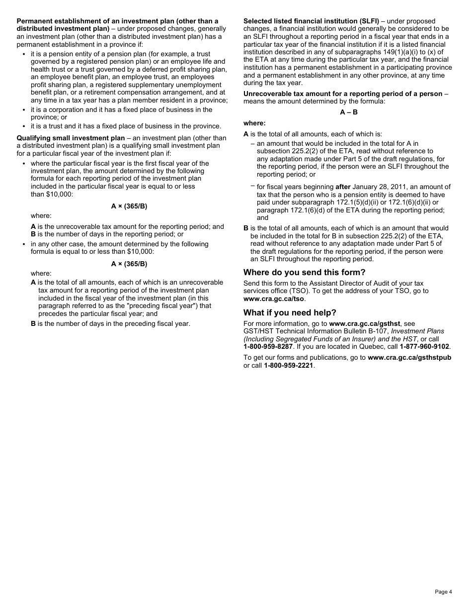 Form RC4612 Application to Not Be Considered a Selected Listed Financial Institution - Canada, Page 4