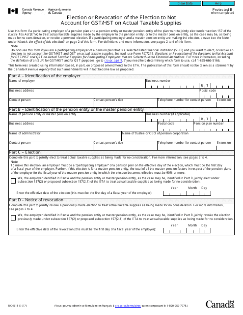 Form RC4615  Printable Pdf
