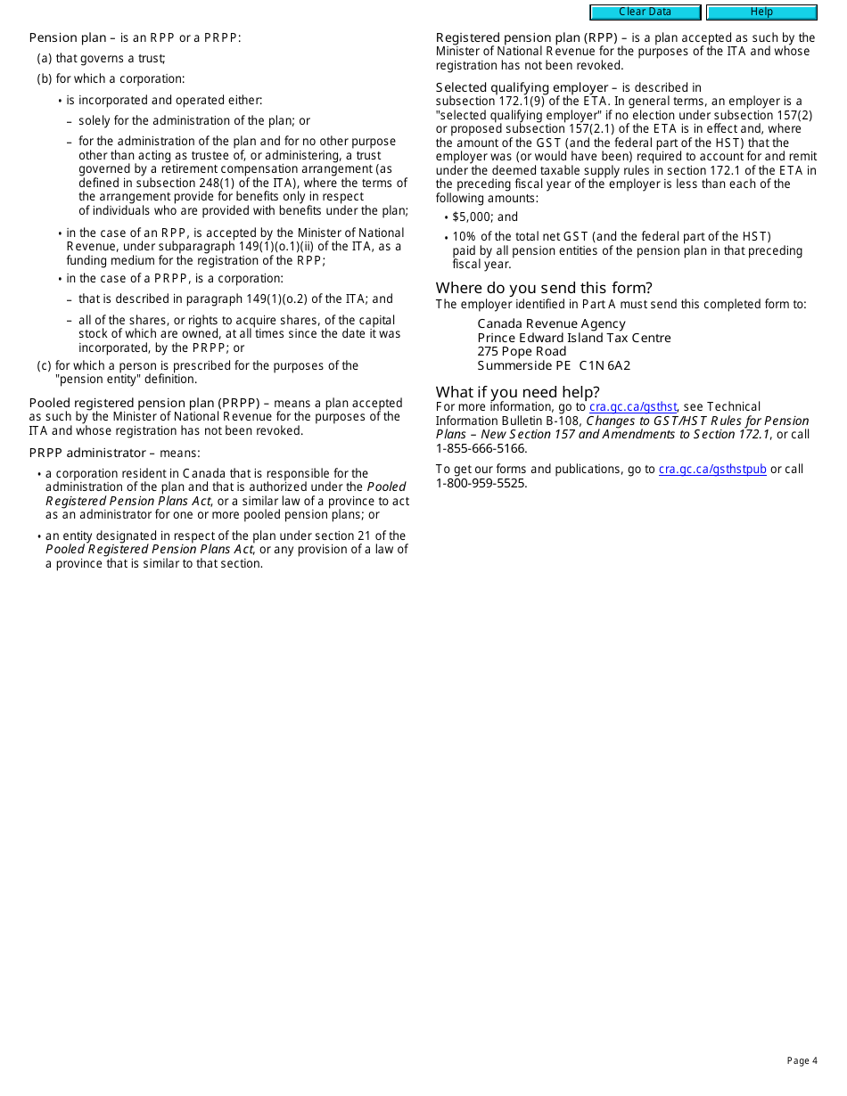 Form RC4615 Election or Revocation of the Election to Not Account for Gst / Hst on Actual Taxable Supplies - Canada, Page 4