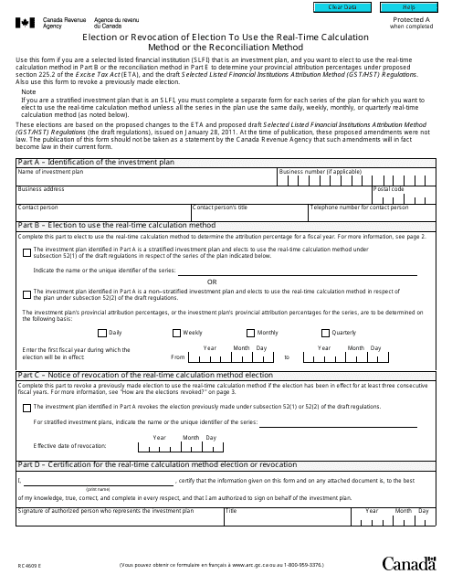 Form RC4609  Printable Pdf