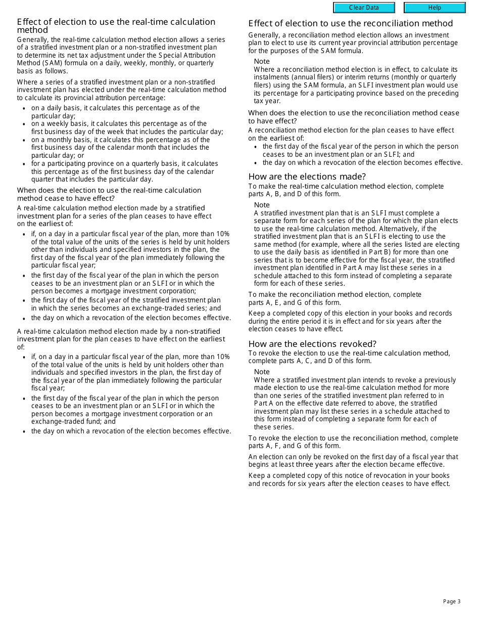 Form RC4609 Election or Revocation of Election to Use the Real-Time Calculation Method or the Reconciliation Method - Canada, Page 3