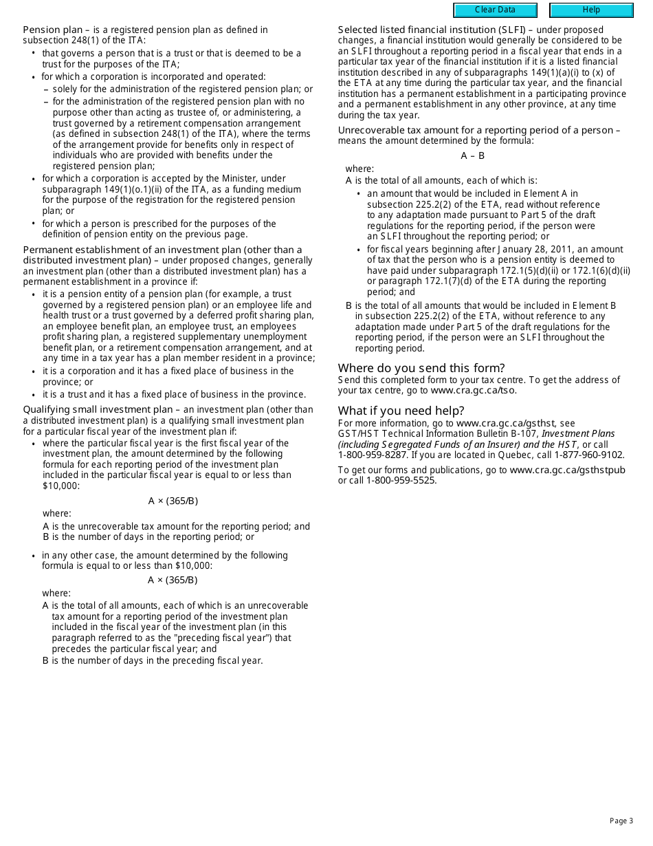 Form RC4606 Election or Revocation for a Qualifying Small Investment Plan to Be Treated as a Selected Listed Financial Institution - Canada, Page 3