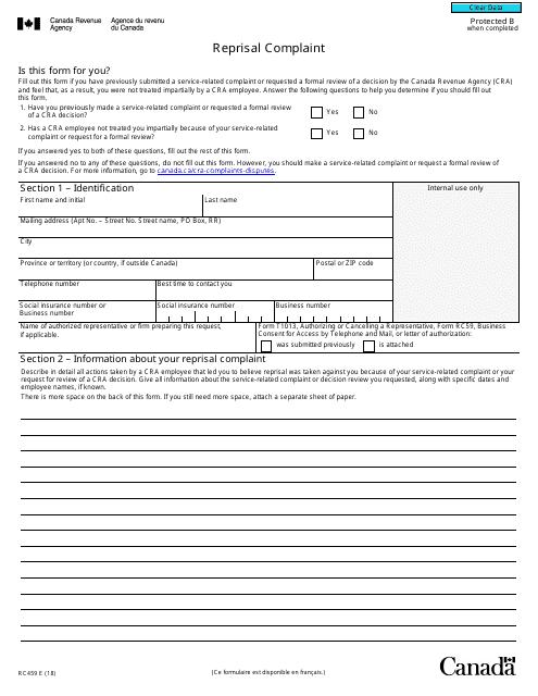 Form RC459  Printable Pdf