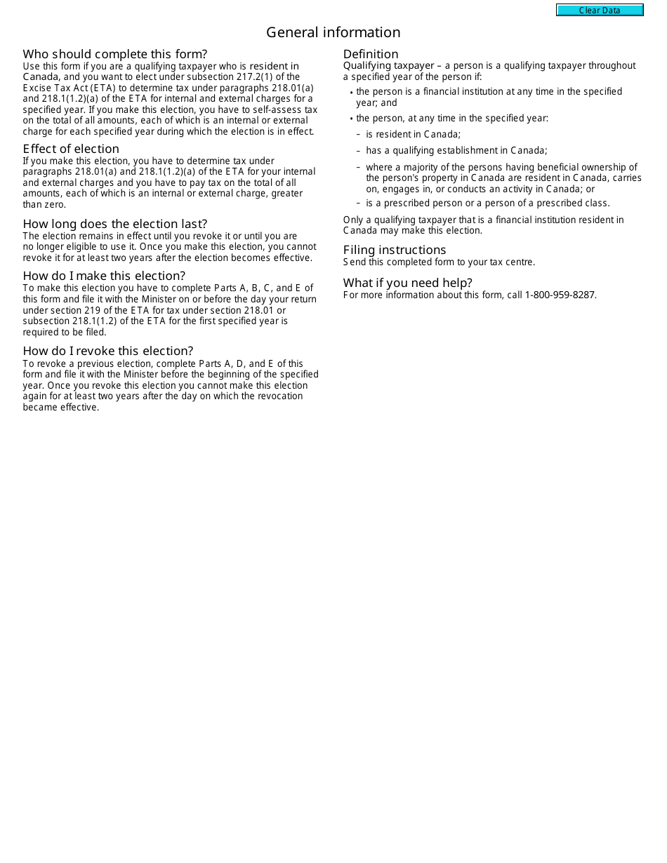 Form RC4600 Election or Revocation of an Election Under Subsection 217.2(1) - Canada, Page 2