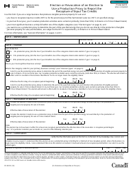 Document preview: Form RC4530 Election or Revocation of an Election to Use a Production Proxy to Report the Recapture of Input Tax Credits - Canada