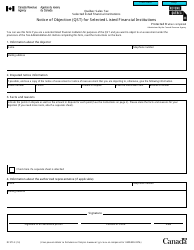 Form RC375 Notice of Objection (Qst) for Selected Listed Financial Institutions - Canada