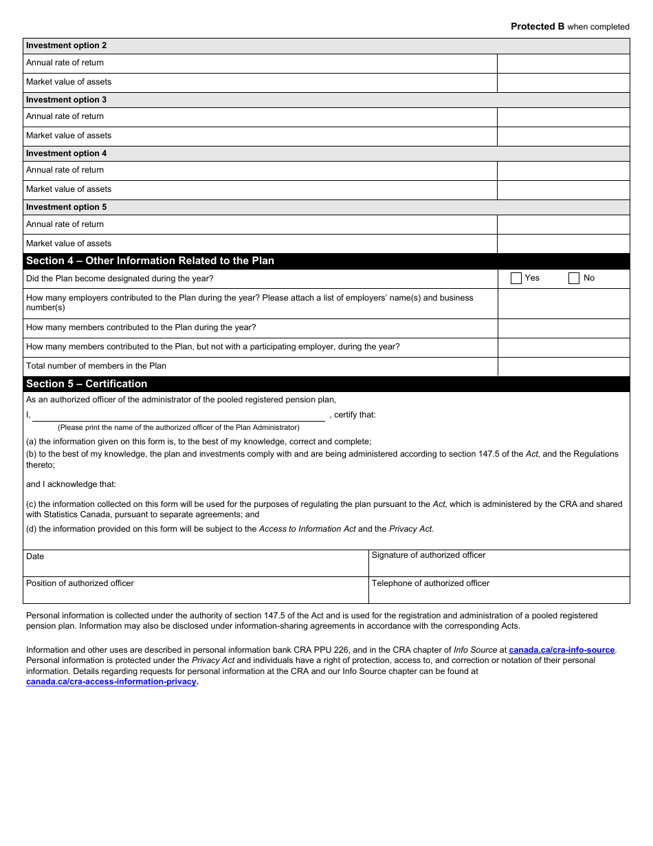 Form RC368-CA Pooled Registered Pension Plan Annual Information Return - Canada, Page 2