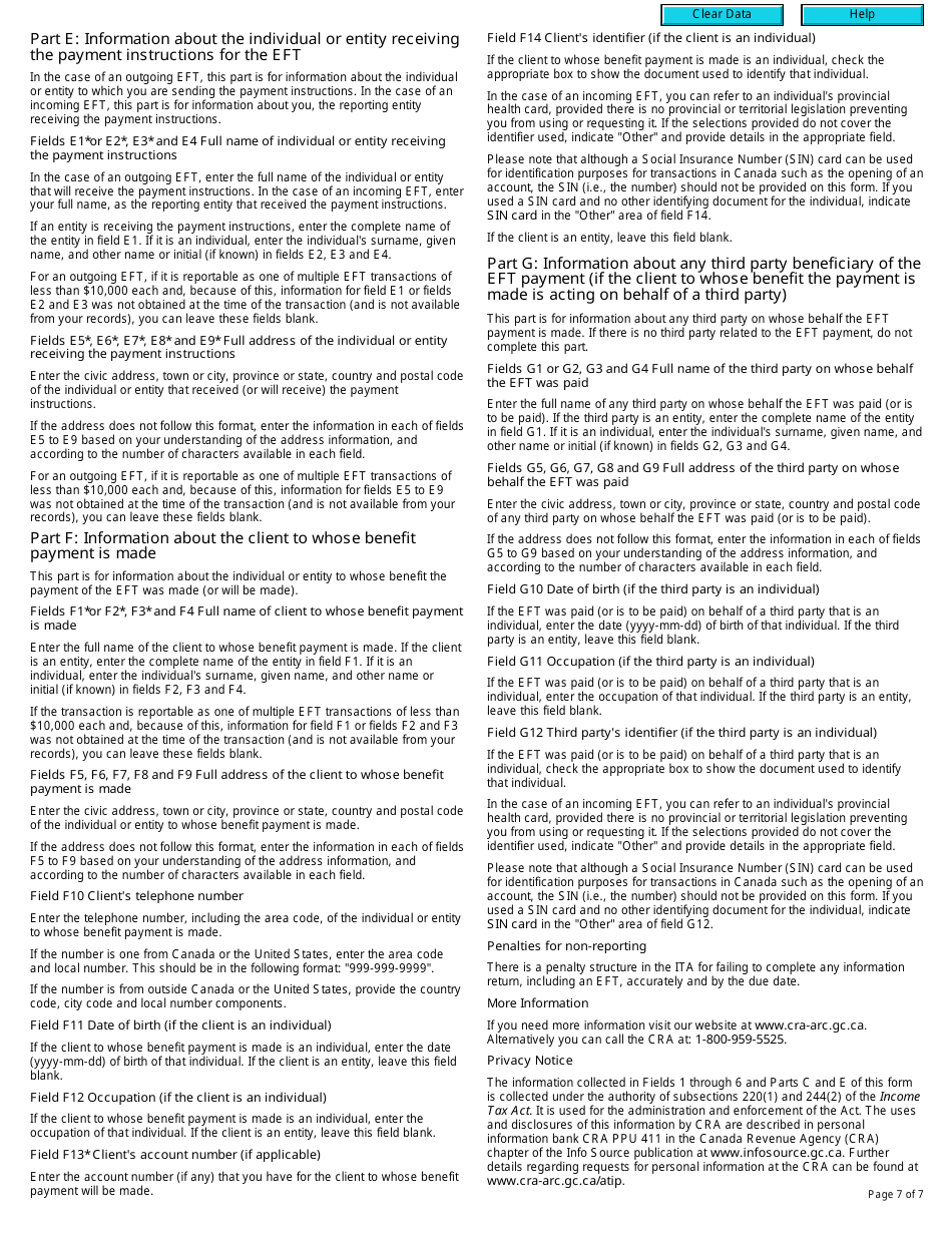 Form RC438 International Electronic Funds Transfer Report - Canada, Page 7