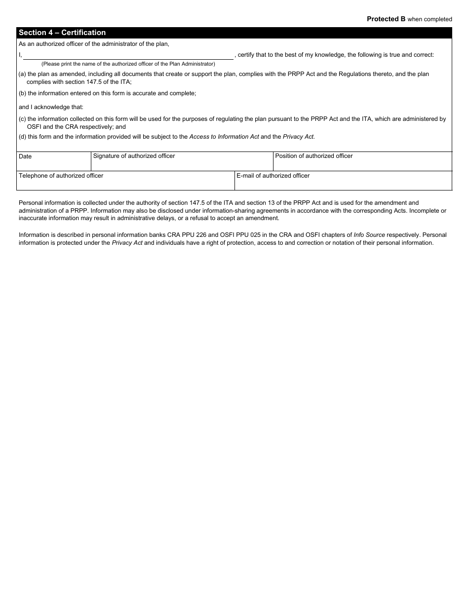 Form RC365 Pooled Registered Pension Plan Amendment Information - Canada, Page 2