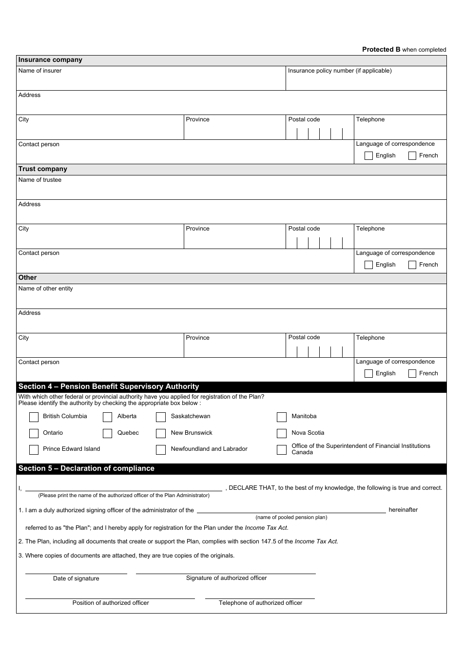 Form RC364-CA Application to Register a Pooled Pension Plan - Canada, Page 2