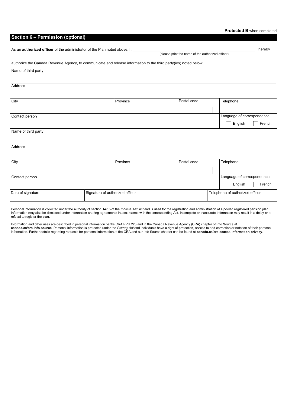 Form RC364-CA Application to Register a Pooled Pension Plan - Canada, Page 3