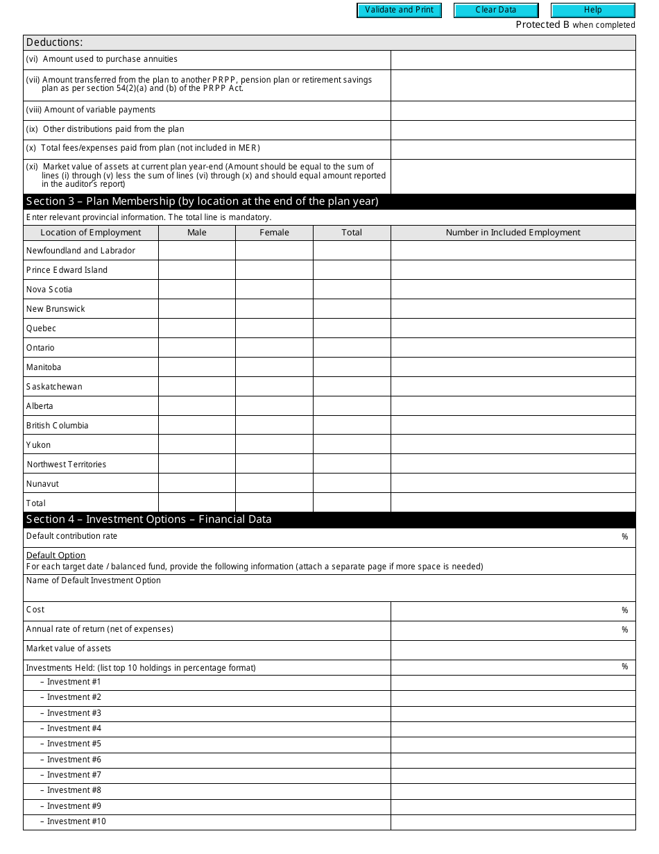 Form RC368 Pooled Registered Pension Plan Annual Information Return - Canada, Page 2
