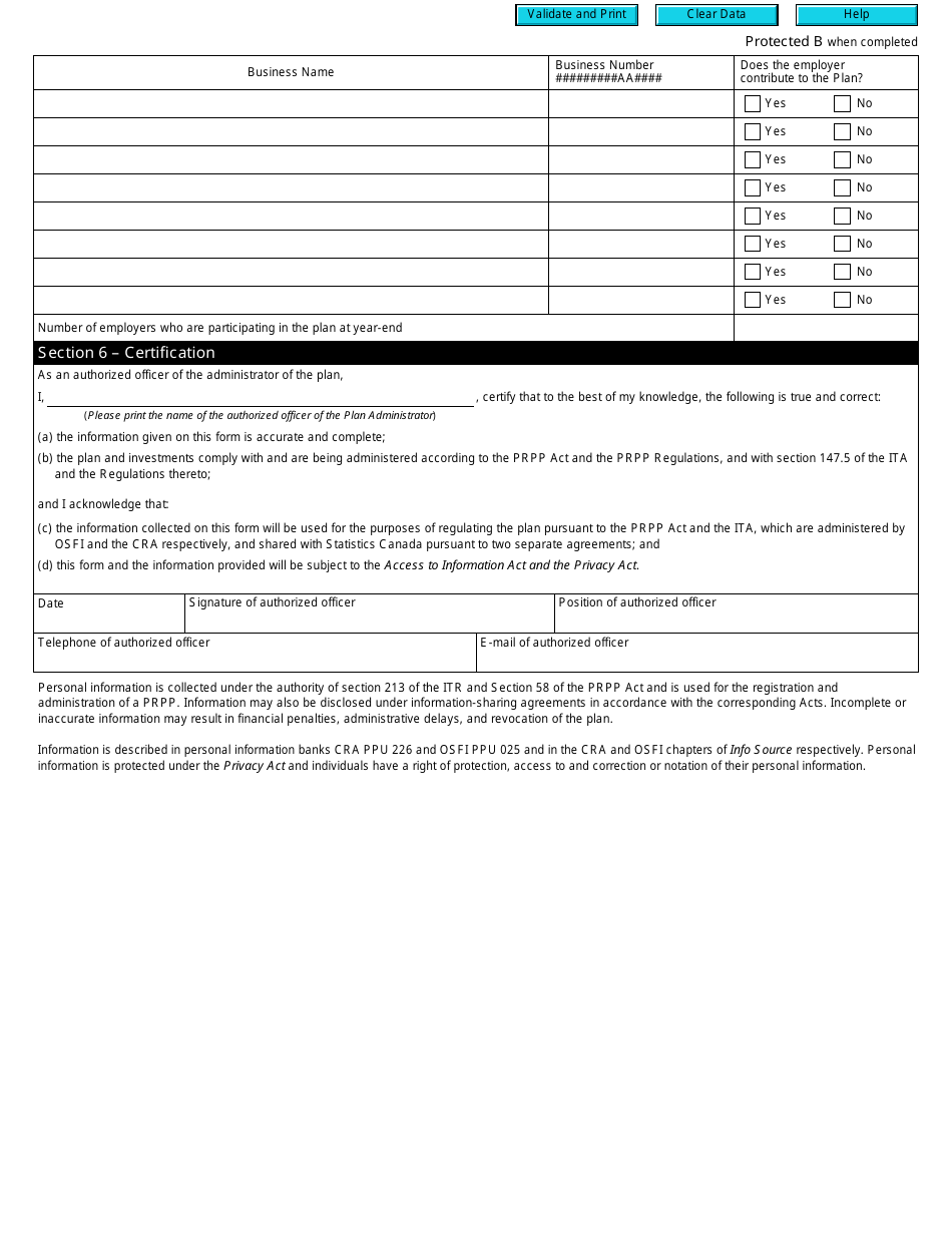 Form RC368 Pooled Registered Pension Plan Annual Information Return - Canada, Page 4