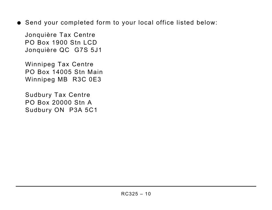Form RC325 Address Change Request (Large Print) - Canada, Page 10