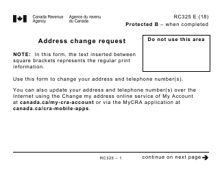 Form RC325 Address Change Request (Large Print) - Canada