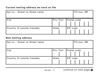 Form RC325 Address Change Request (Large Print) - Canada, Page 3