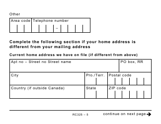 Form RC325 Address Change Request (Large Print) - Canada, Page 5