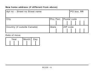 Form RC325 Address Change Request (Large Print) - Canada, Page 6