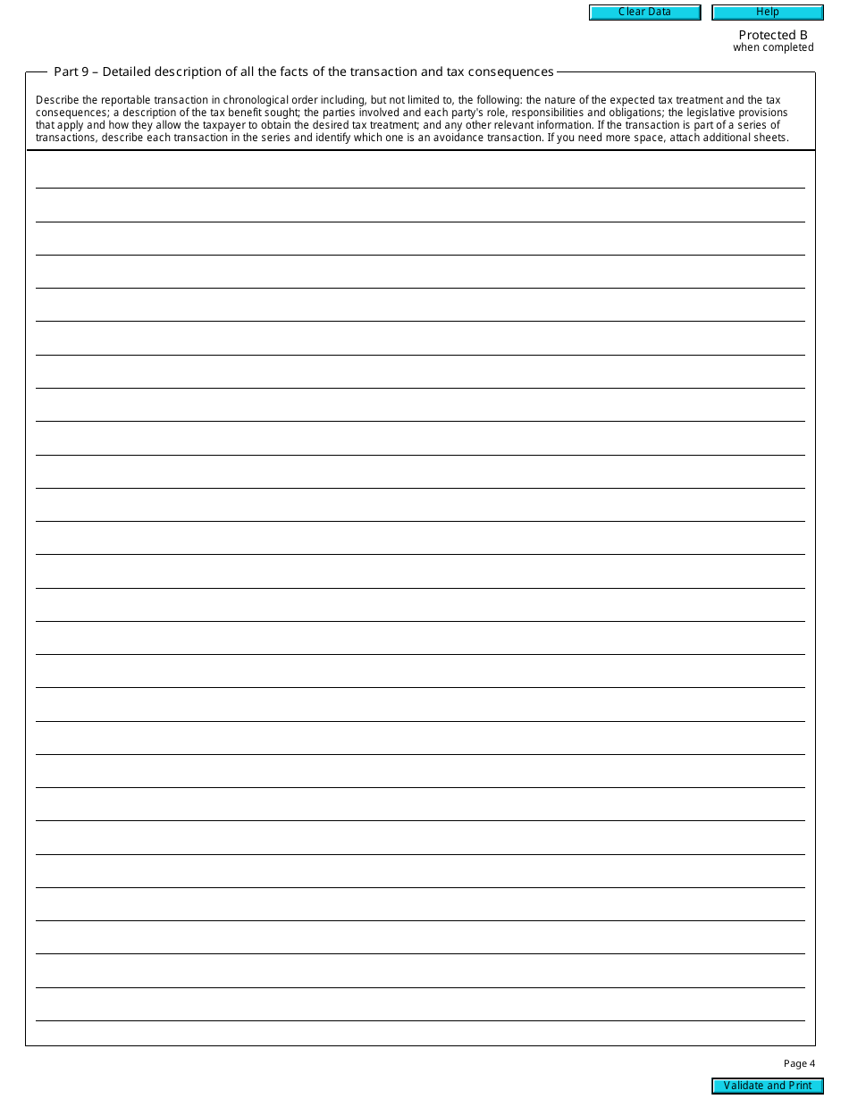 Form RC312 Reportable Transaction Information Return (2011 and Later Tax Years) - Canada, Page 4