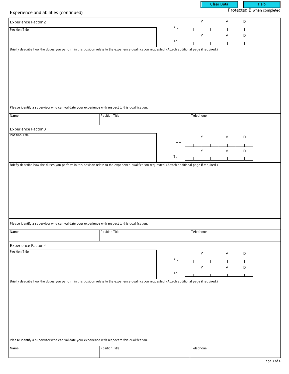 Form RC126 Job Application - Canada, Page 3