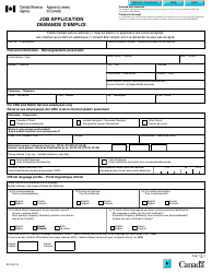 Document preview: Form RC126 Job Application - Canada (English/French)