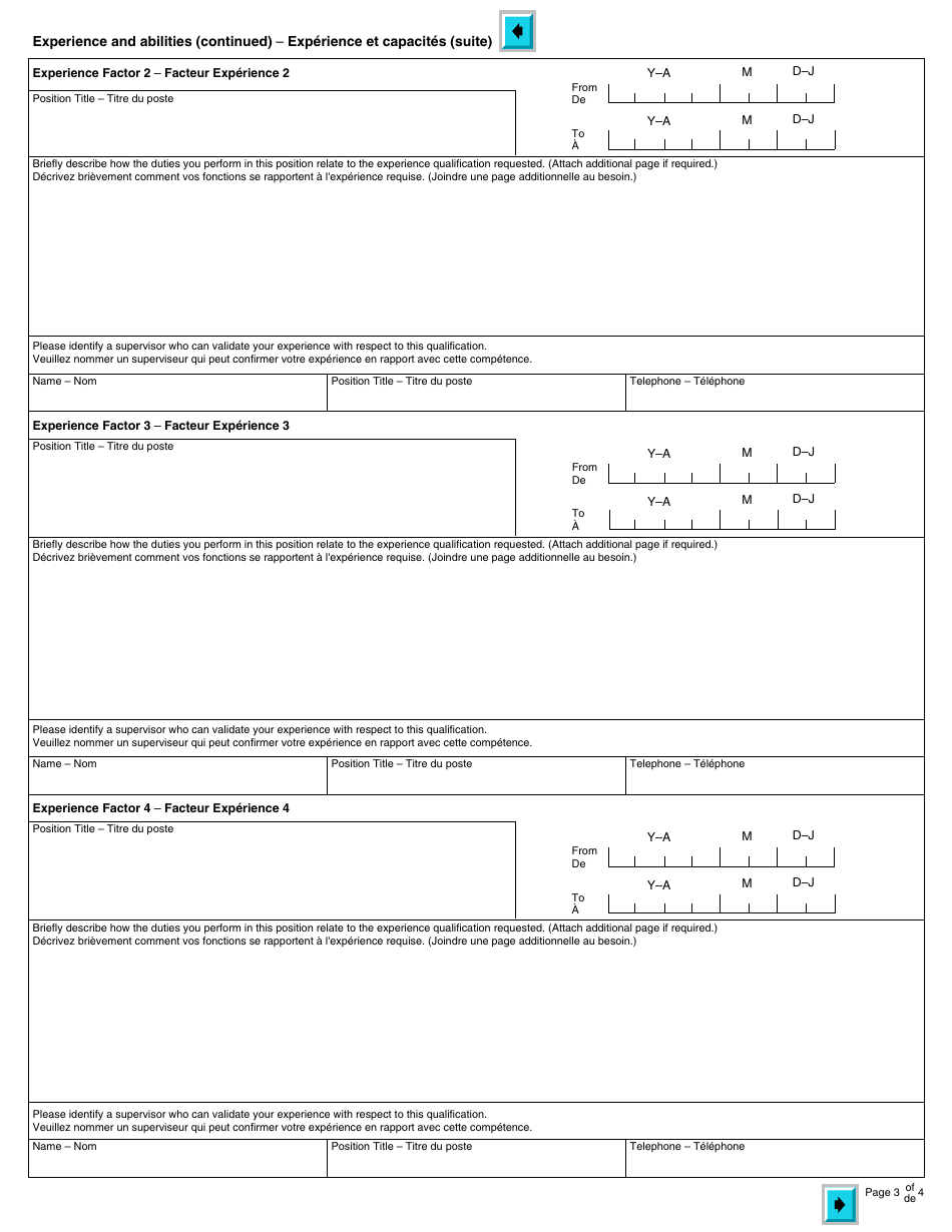 Form RC126 Job Application - Canada (English / French), Page 3