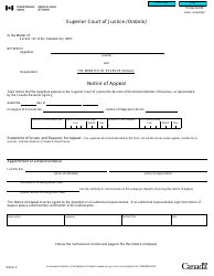 Document preview: Form ON201 Notice of Appeal - Canada