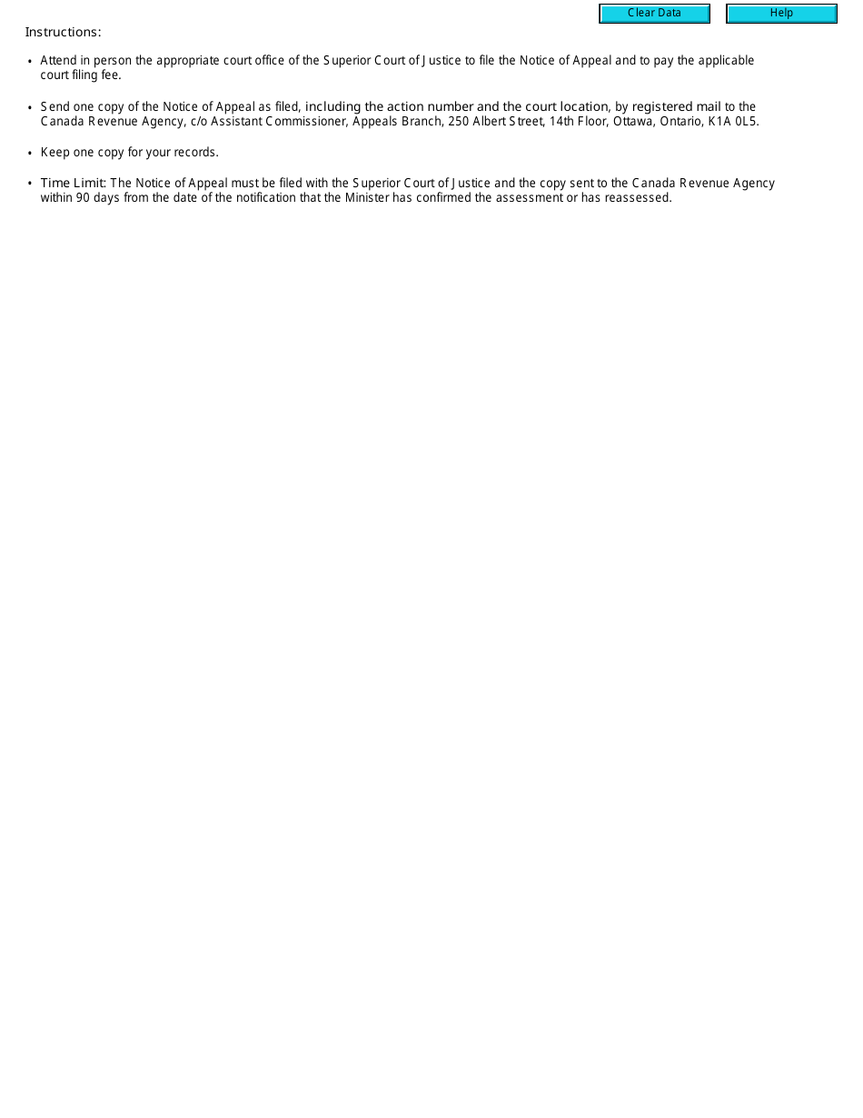 Form ON201 Notice of Appeal - Canada, Page 2
