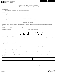 Form ON200 Notice of Appeal - Ontario Corporations Tax Act - Canada