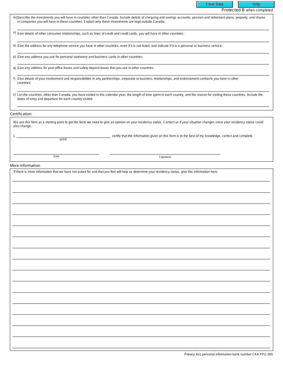 Form NR74 Determination of Residency Status (Entering Canada) - Canada, Page 4