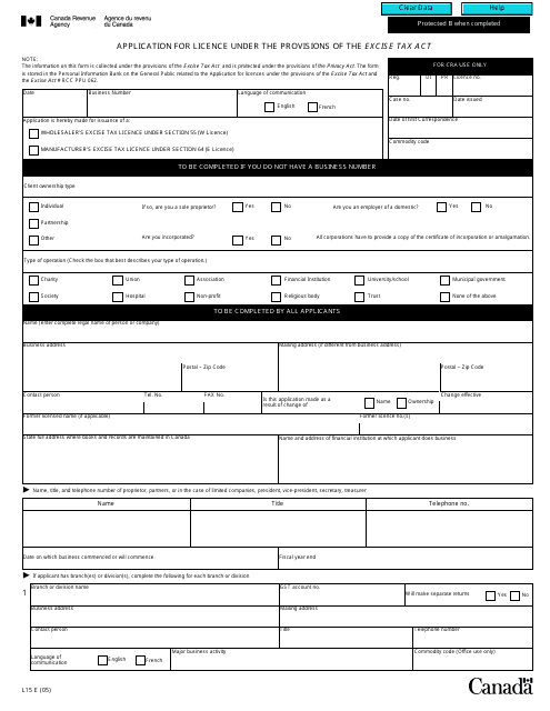 Form L15  Printable Pdf