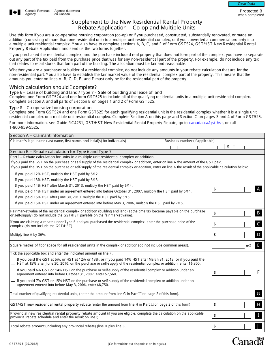 Form GST525 Download Fillable PDF Or Fill Online Supplement To The New 