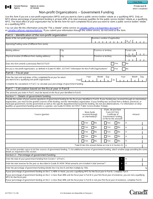 Form GST523-1  Printable Pdf